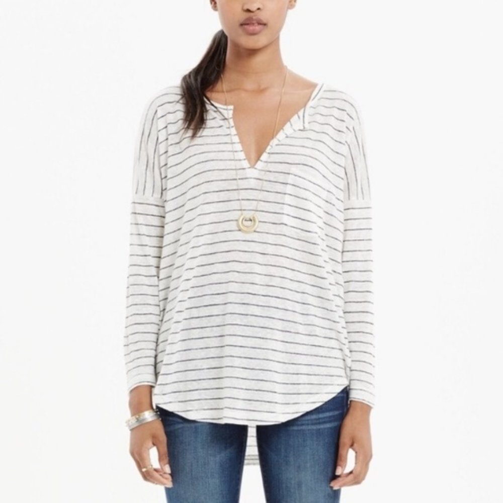 Madewell linen striped top